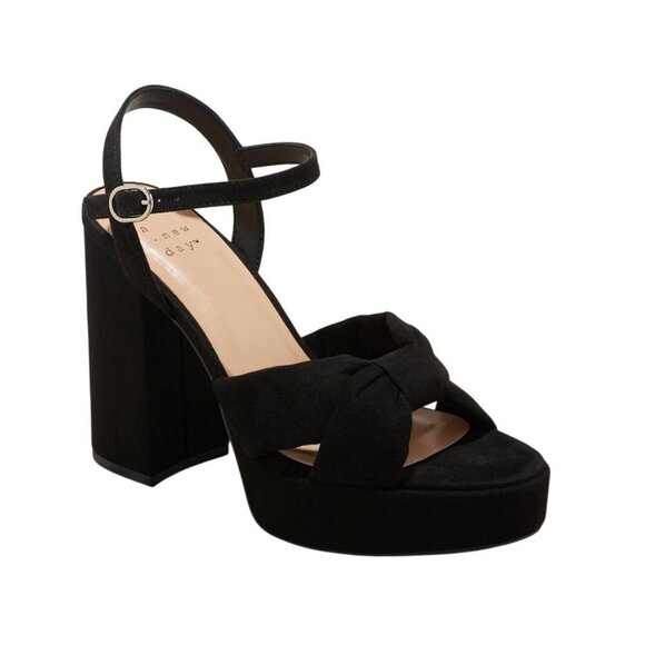 NWT A New Day Womens Riah Platform Heels 88075209 Black 10M - Picture 1 of 7